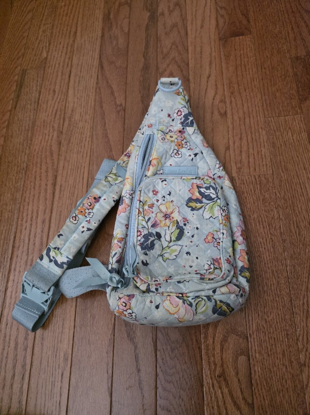 Vera Bradley Pastel Blue Floral Crossbody Sling Bag